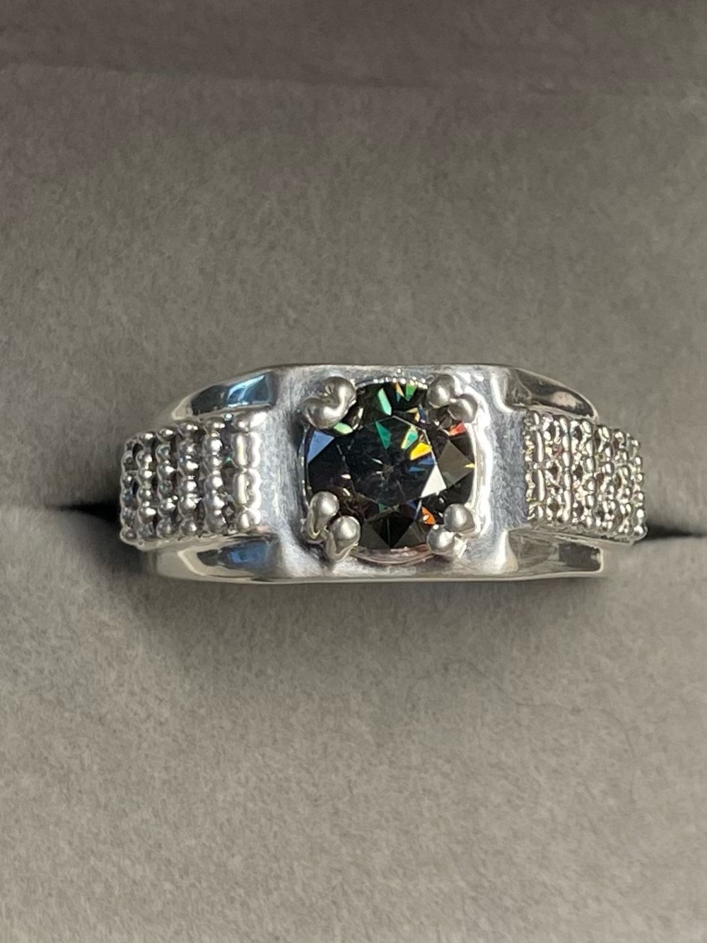 Oh My! Certified 2.33 Round Brilliant Cut Peacock Diamond Ring